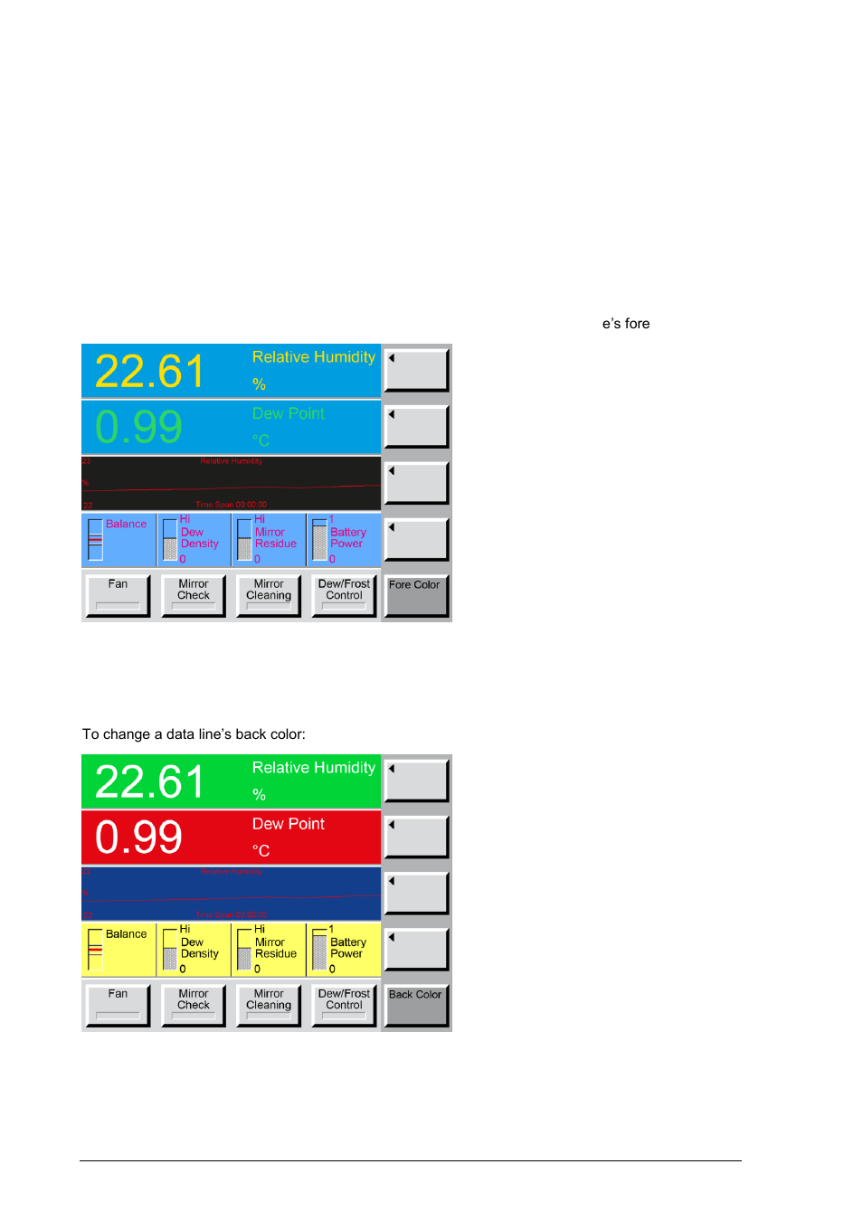Selection of color, 8 selection of color, Foreground color | Background color | ROTRONIC MBW 473 User Manual | Page 32 / 53