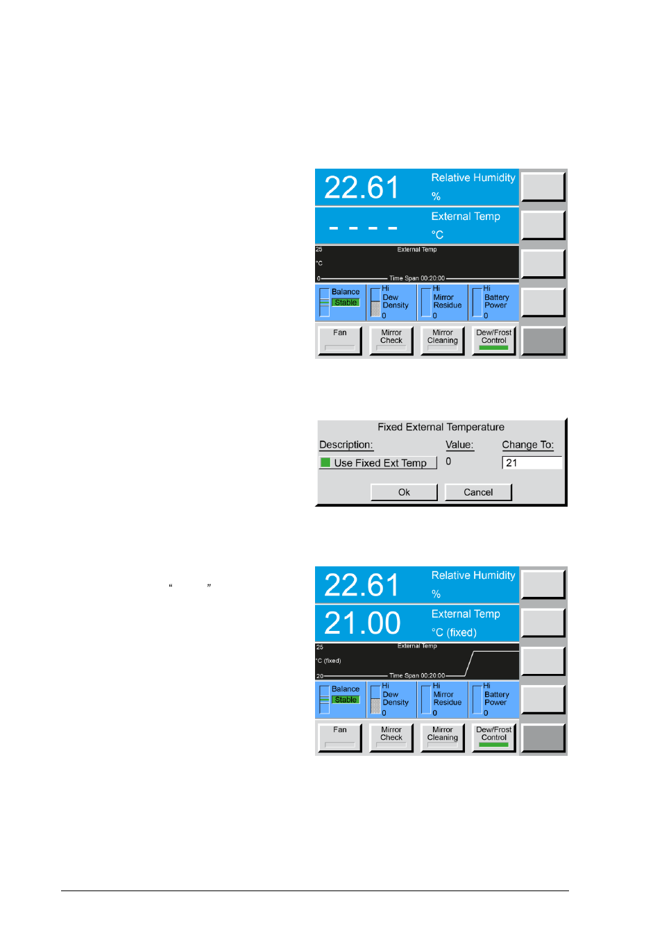 External temperature, 2 external temperature, Set fixed external temperature | ROTRONIC MBW 473 User Manual | Page 34 / 53