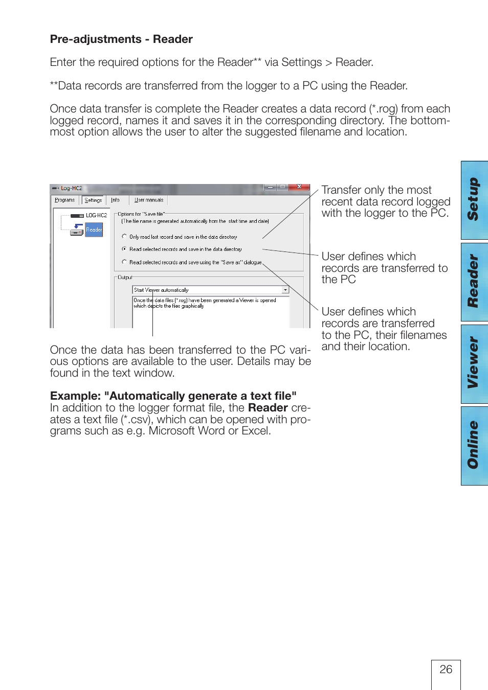 Setup reader v iewer online | ROTRONIC LOG-HC2 Universal Datalogger User Manual | Page 26 / 60