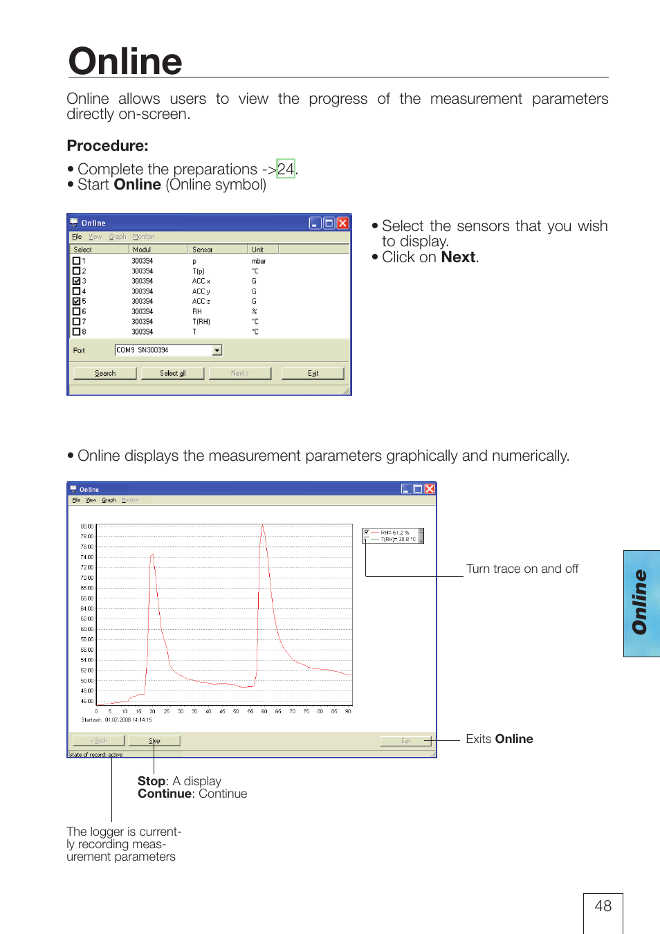 Online | ROTRONIC LOG-HC2 Universal Datalogger User Manual | Page 48 / 60