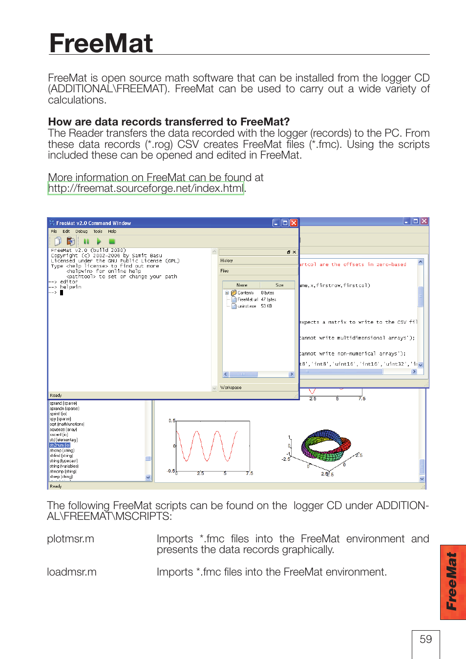 Freemat, Additional software for pcs | ROTRONIC LOG-HC2 Universal Datalogger User Manual | Page 59 / 60