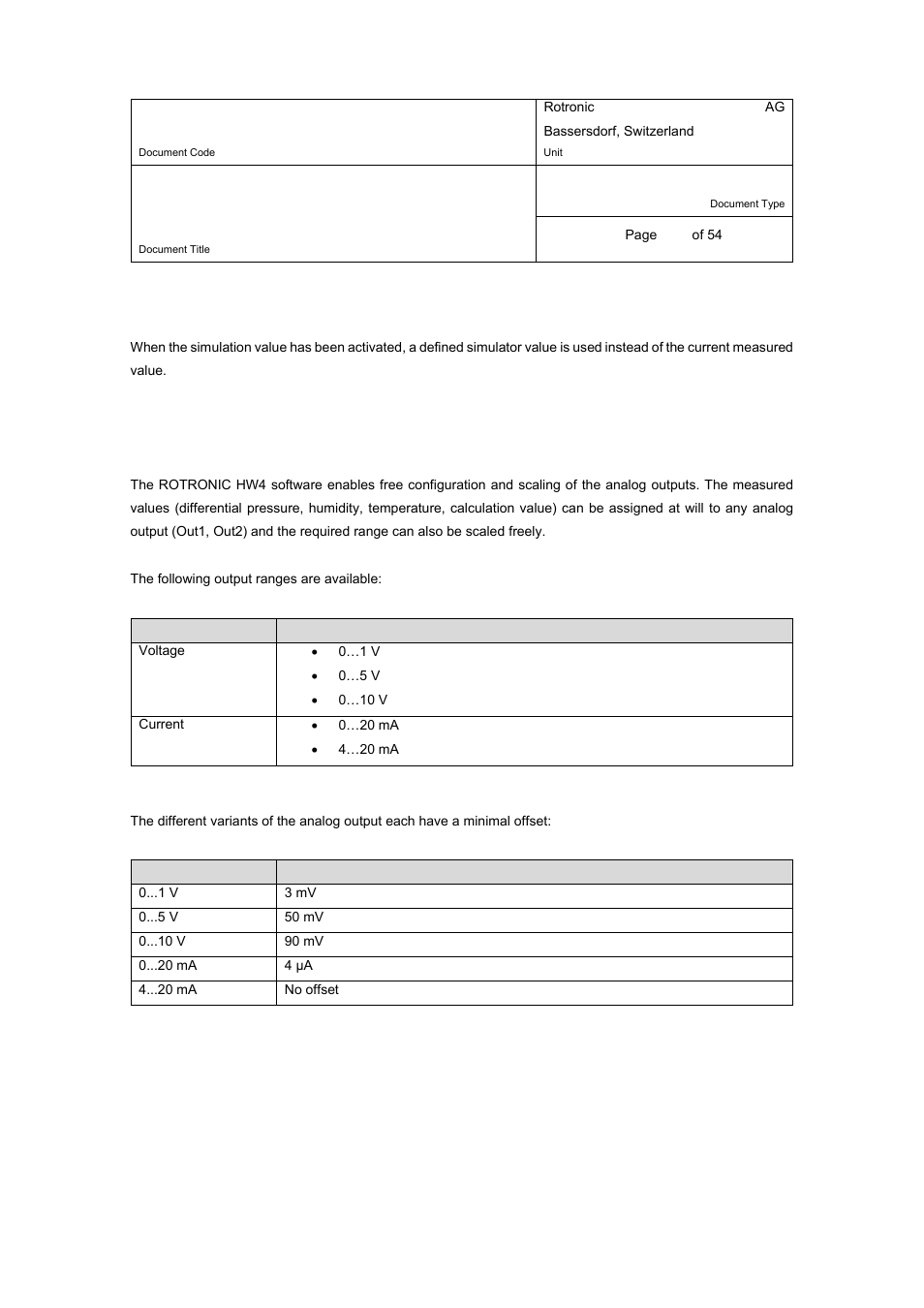 E-m-pf4-v1_00, 5 analog outputs | ROTRONIC PF4 User Manual | Page 12 / 54