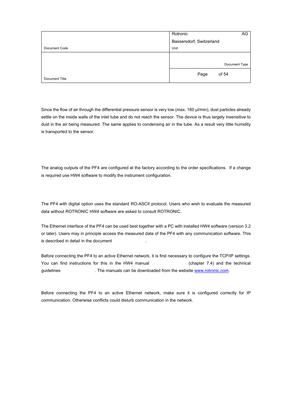 E-m-pf4-v1_00, 2 analog outputs, 3 ethernet connection | ROTRONIC PF4 User Manual | Page 28 / 54