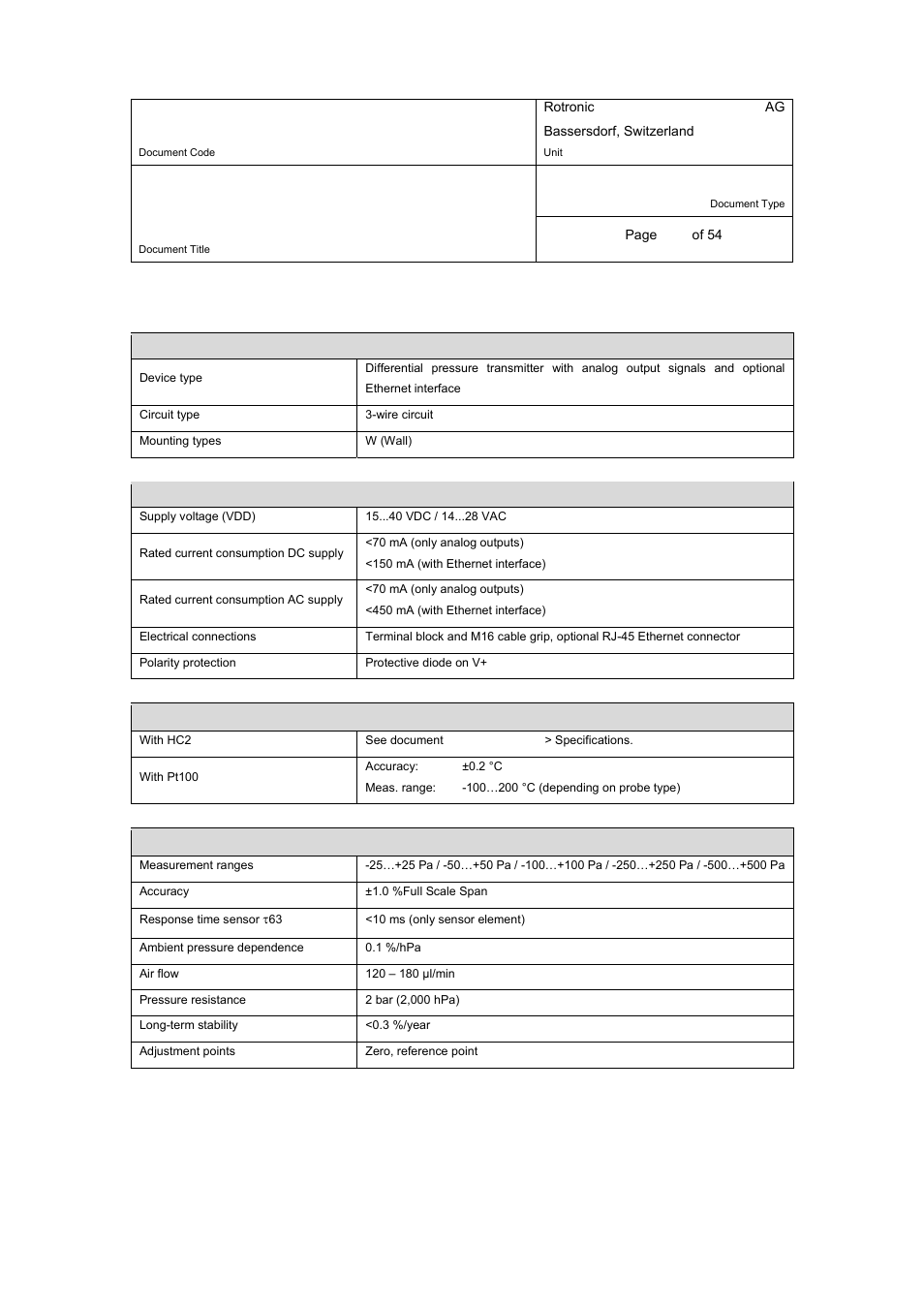 E-m-pf4-v1_00, 9technical data | ROTRONIC PF4 User Manual | Page 49 / 54