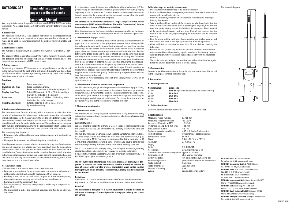 Rotronic gts | ROTRONIC GTS User Manual | Page 2 / 4