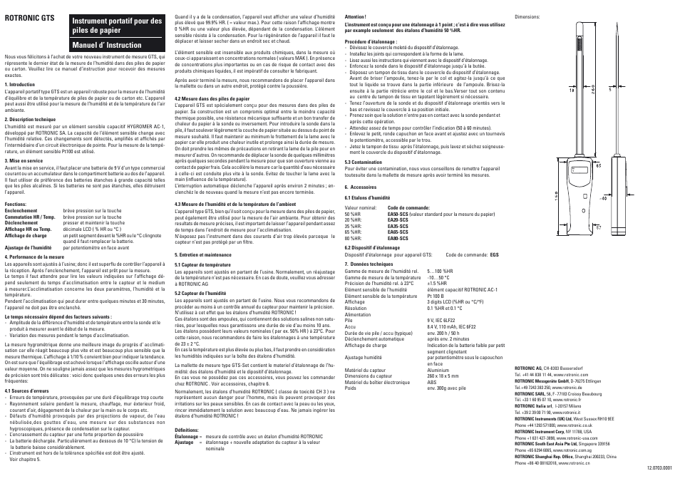 Rotronic gts | ROTRONIC GTS User Manual | Page 3 / 4
