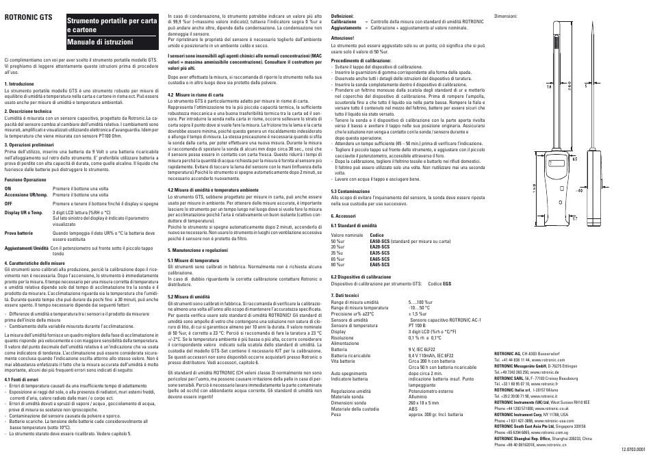 Rotronic gts | ROTRONIC GTS User Manual | Page 4 / 4
