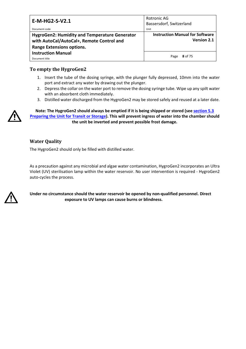 E-m-hg2-s-v2.1 | ROTRONIC Hygrogen2 User Manual | Page 12 / 75
