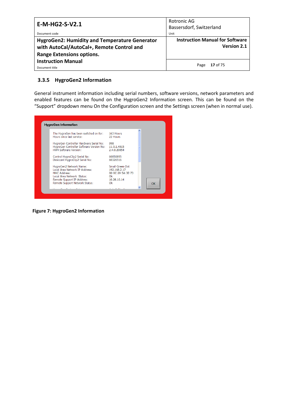 5 hygrogen2 information, E-m-hg2-s-v2.1 | ROTRONIC Hygrogen2 User Manual | Page 21 / 75