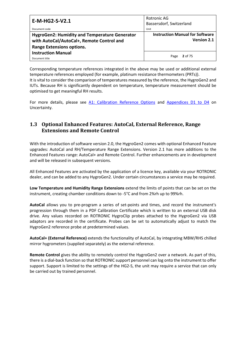 E-m-hg2-s-v2.1 | ROTRONIC Hygrogen2 User Manual | Page 6 / 75