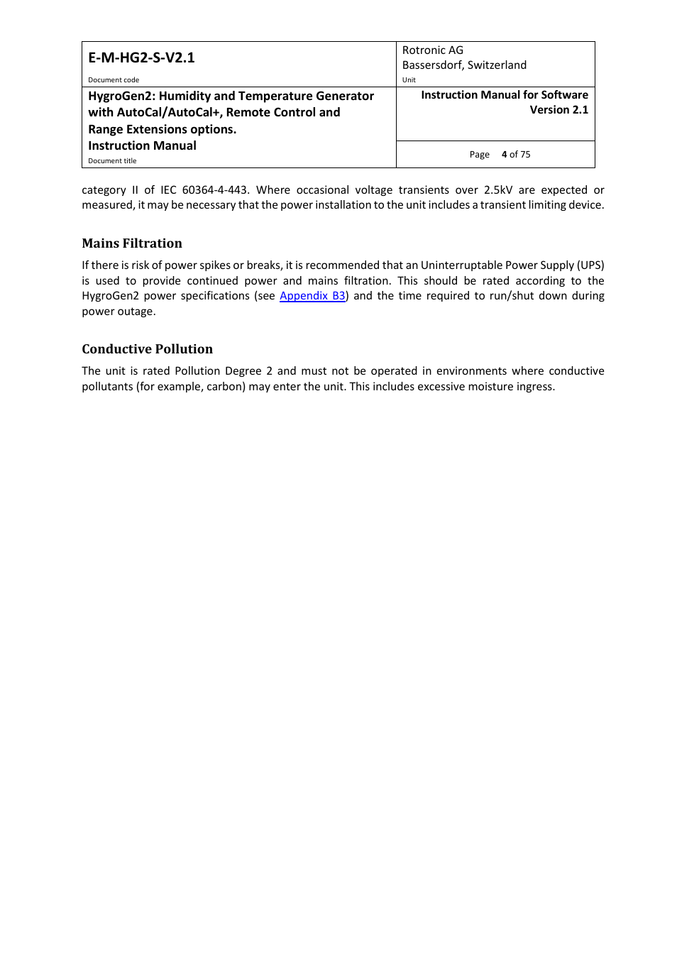 E-m-hg2-s-v2.1 | ROTRONIC Hygrogen2 User Manual | Page 8 / 75