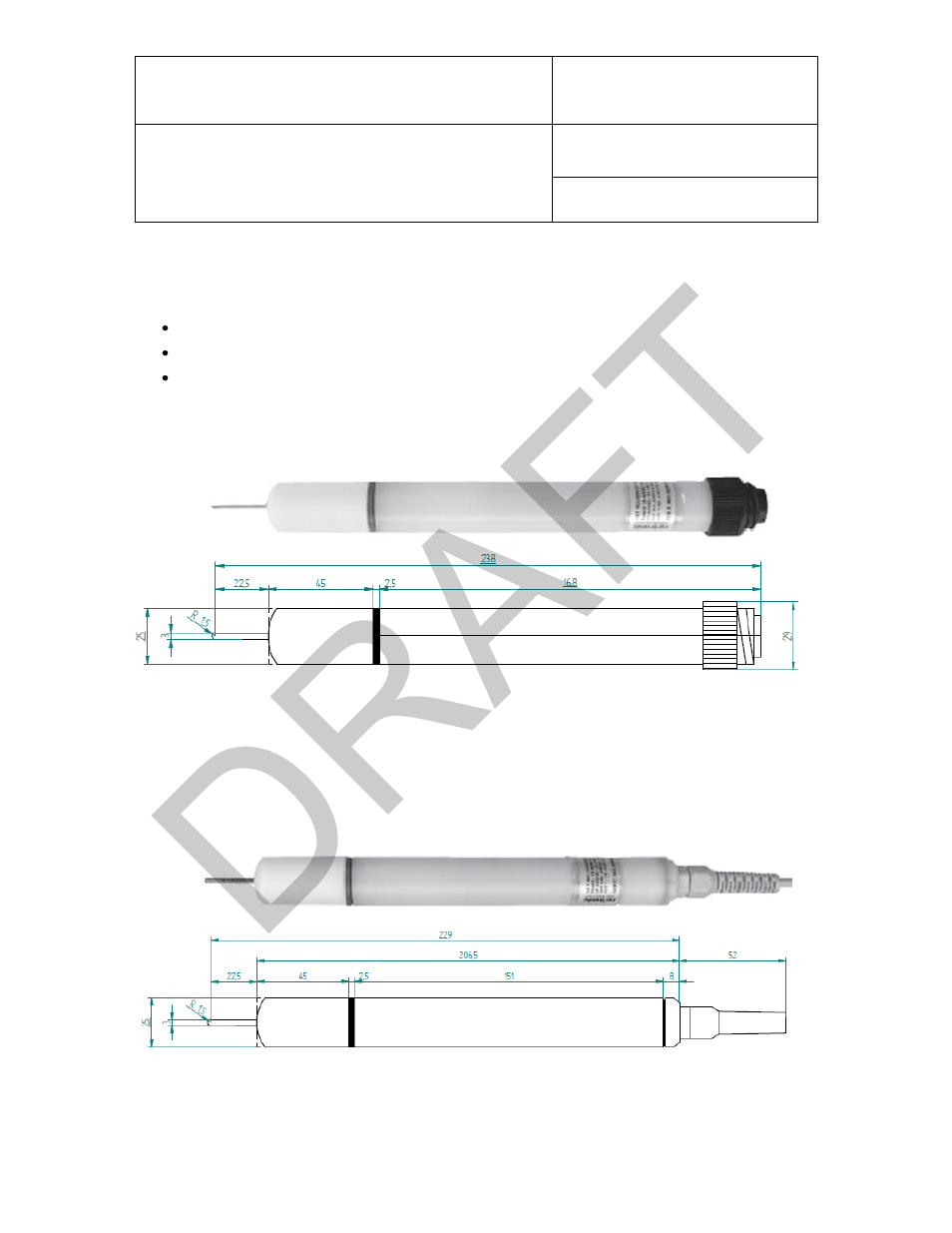 Mechanical variants and dimensions, Draft | ROTRONIC HM4 User Manual | Page 6 / 41