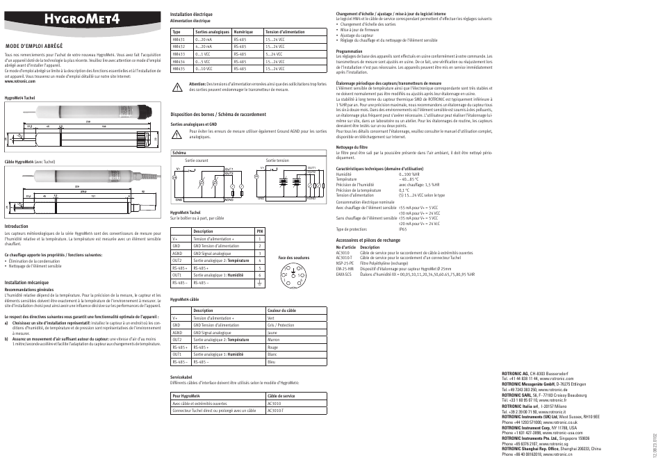 ROTRONIC HM4 User Manual | Page 3 / 4