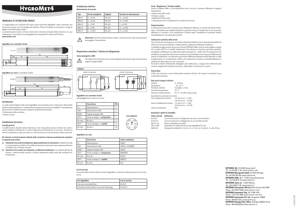ROTRONIC HM4 User Manual | Page 4 / 4