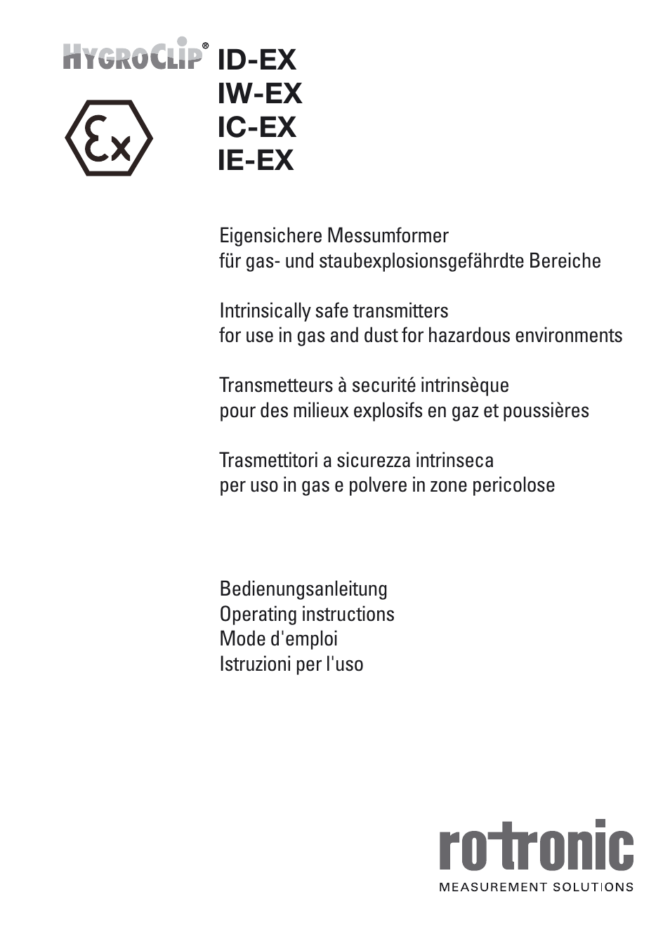 ROTRONIC ATEX User Manual | 36 pages