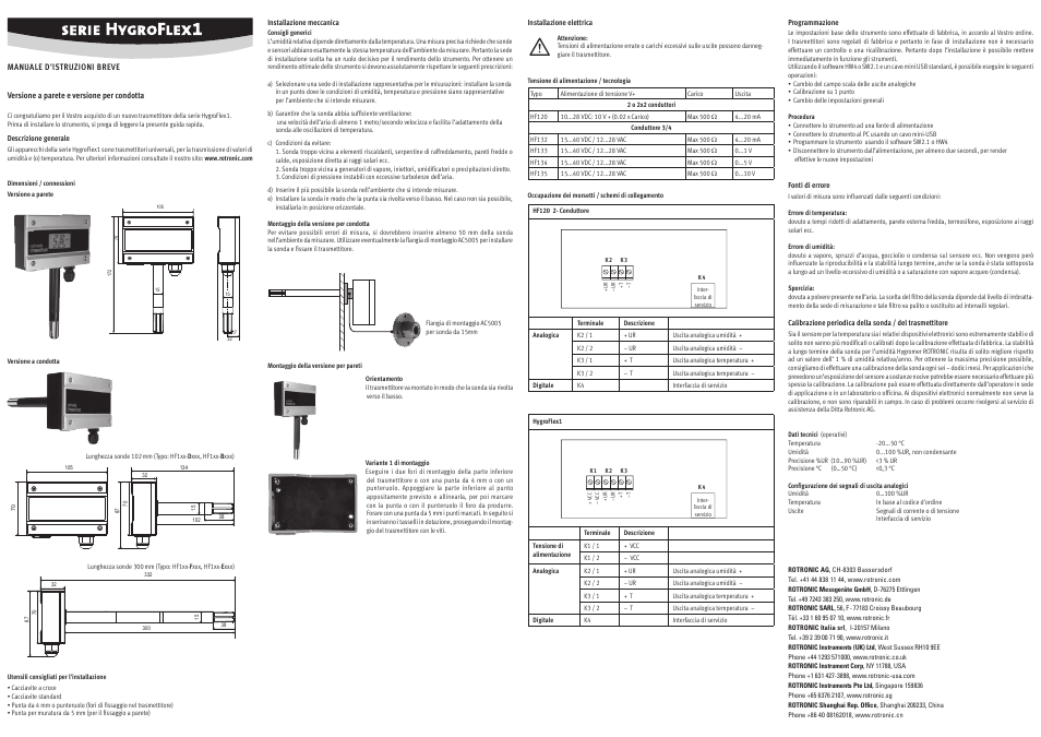 ROTRONIC HF1 User Manual | Page 4 / 4