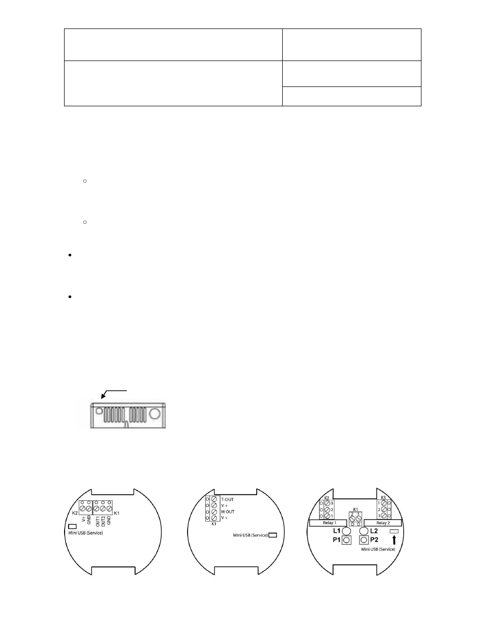 Maintenance, Service cable, Location of the service connector (mini-usb type) | E-m-hf3-v1_22, 8maintenance | ROTRONIC HF3 User Manual | Page 21 / 27