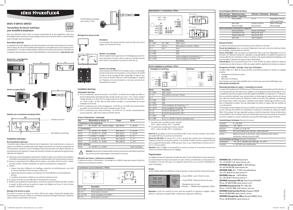 ROTRONIC HF4 User Manual | Page 3 / 4