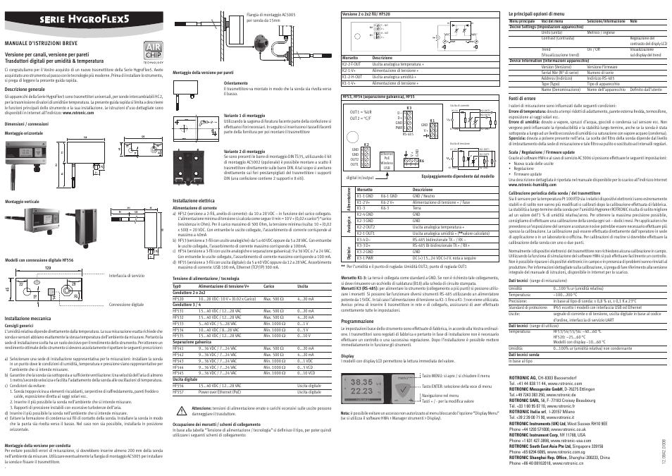 ROTRONIC HF5 User Manual | Page 4 / 4