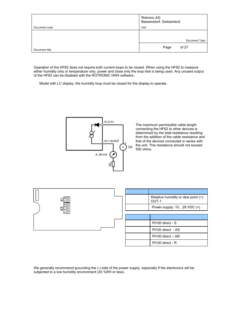 3 grounding | ROTRONIC HF62 User Manual | Page 15 / 27