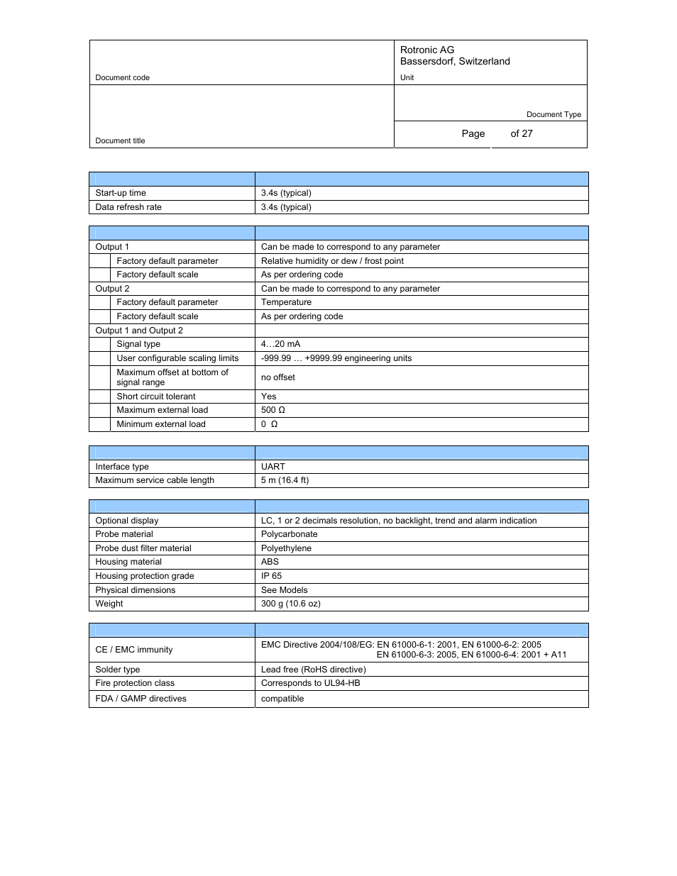 ROTRONIC HF62 User Manual | Page 22 / 27
