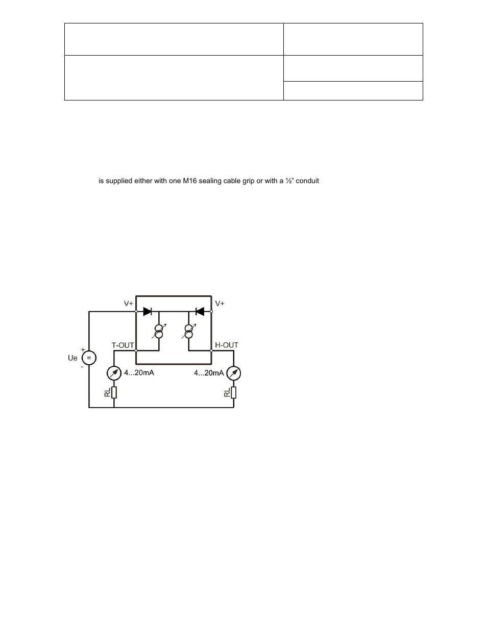 Cable grip and cable specifications, Wiring and terminal block diagrams, E-m-hf7-v1_24 | ROTRONIC HF7 User Manual | Page 12 / 23