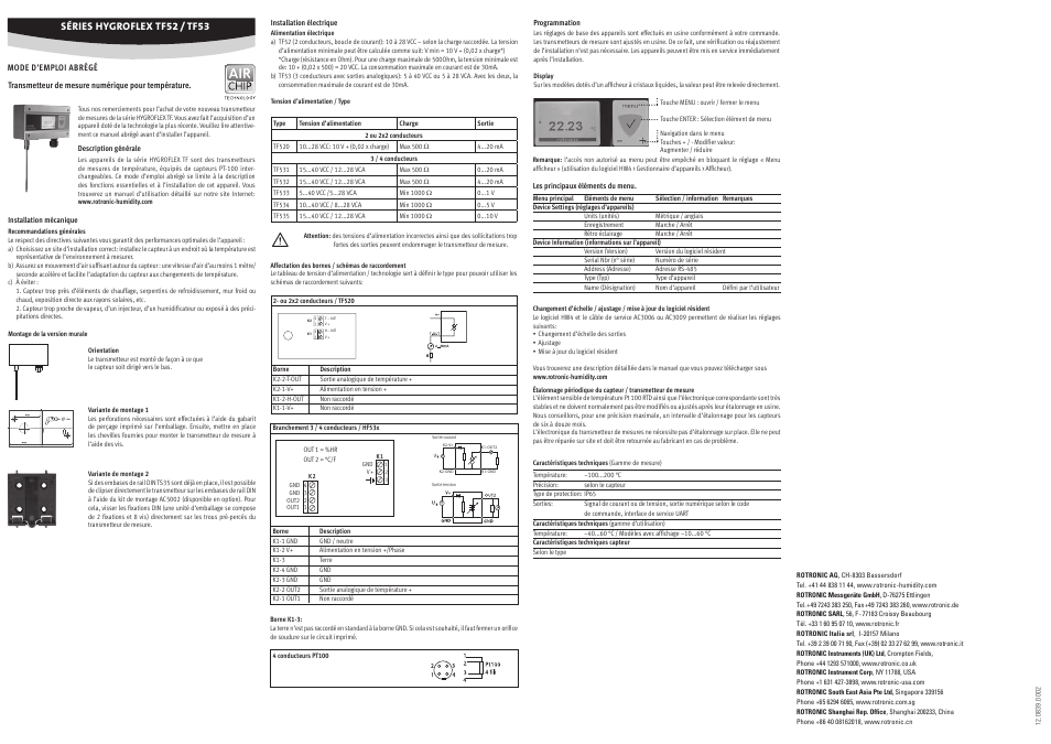 ROTRONIC TF5 User Manual | Page 3 / 4