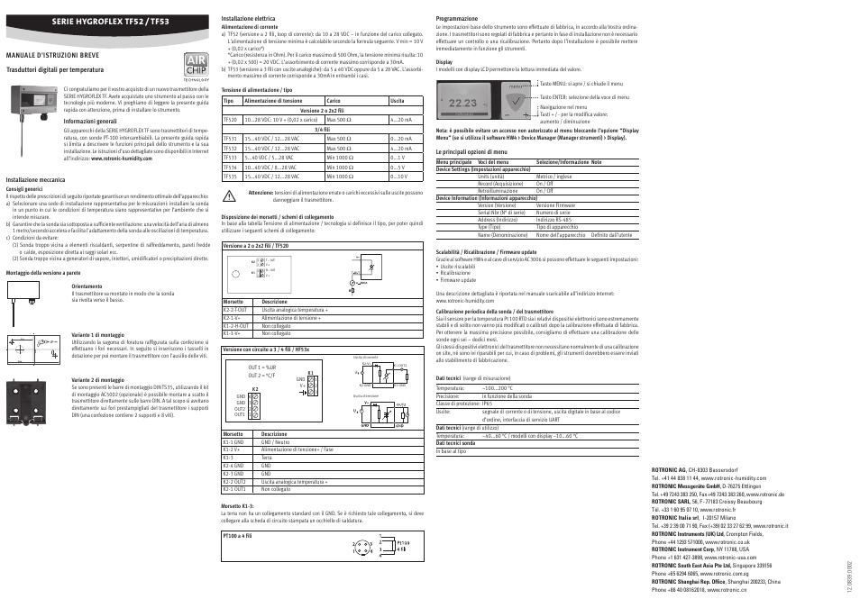 ROTRONIC TF5 User Manual | Page 4 / 4