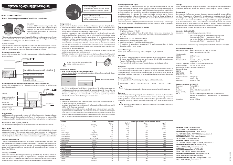 Station de mesure hc2-aw-(usb) | ROTRONIC HC2-AW-USB User Manual | Page 3 / 4