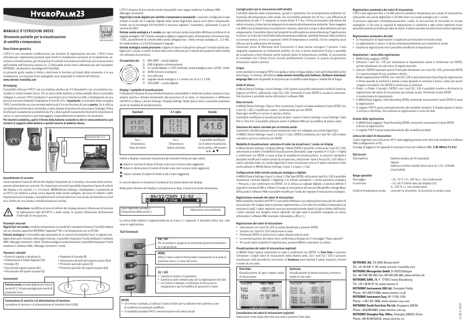 ROTRONIC HP23 User Manual | Page 4 / 4