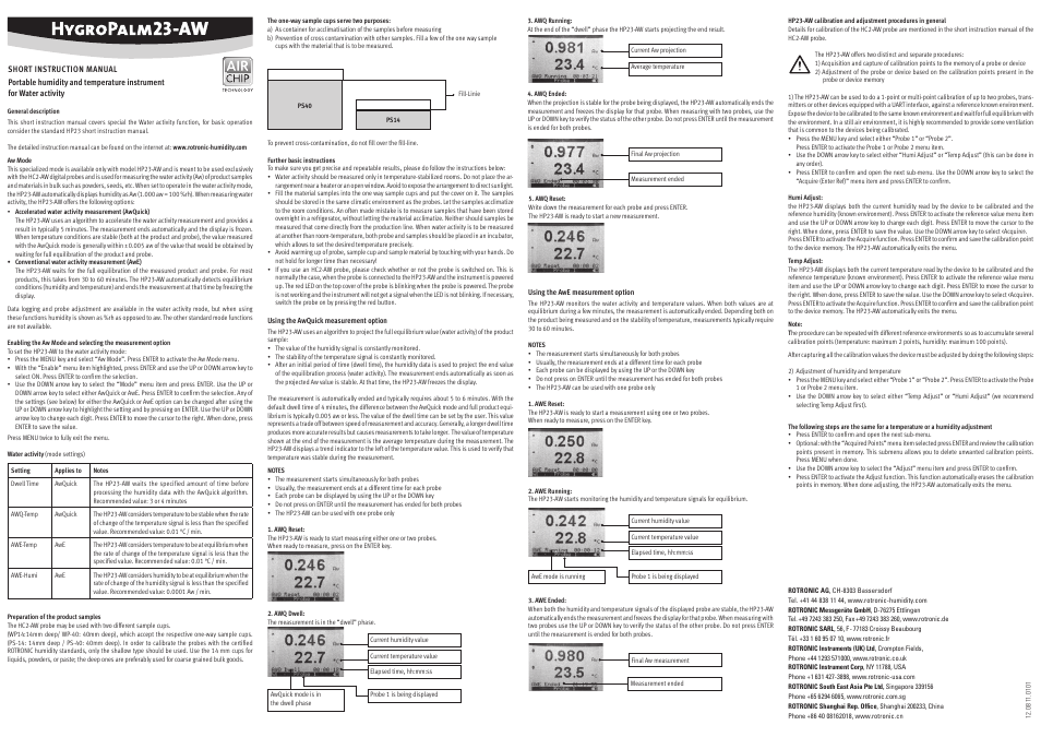 ROTRONIC HP23-AW User Manual | Page 2 / 4
