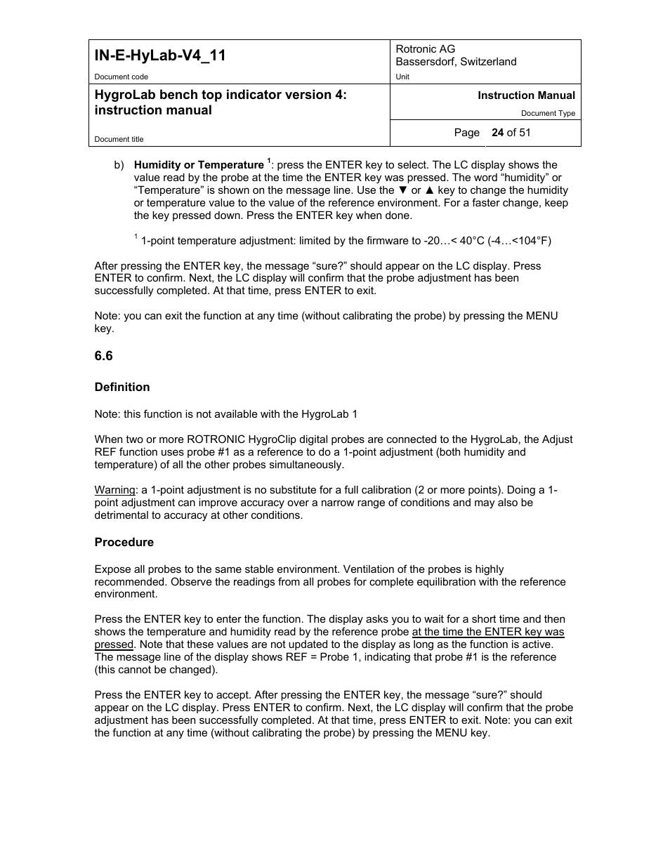 Adjust ref, In-e-hylab-v4_11, 6 adjust ref | ROTRONIC HygroLab User Manual | Page 24 / 51