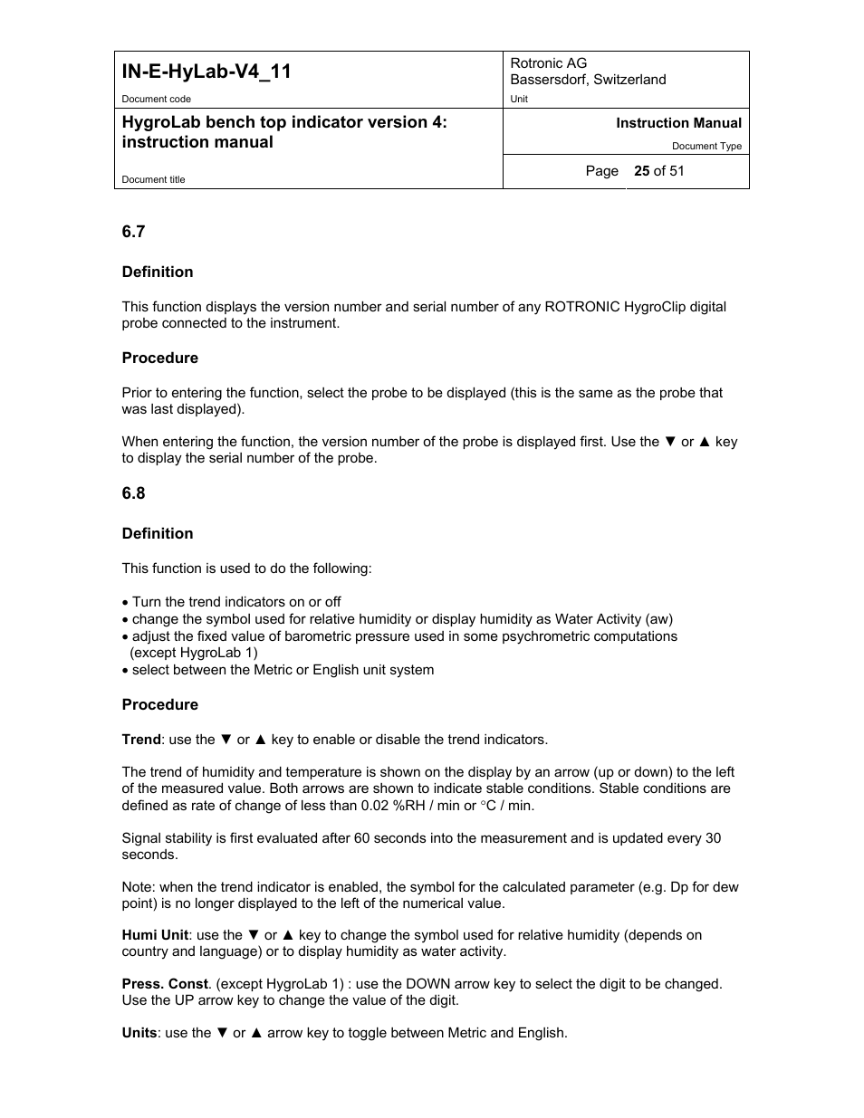 Probe, Settings, In-e-hylab-v4_11 | ROTRONIC HygroLab User Manual | Page 25 / 51