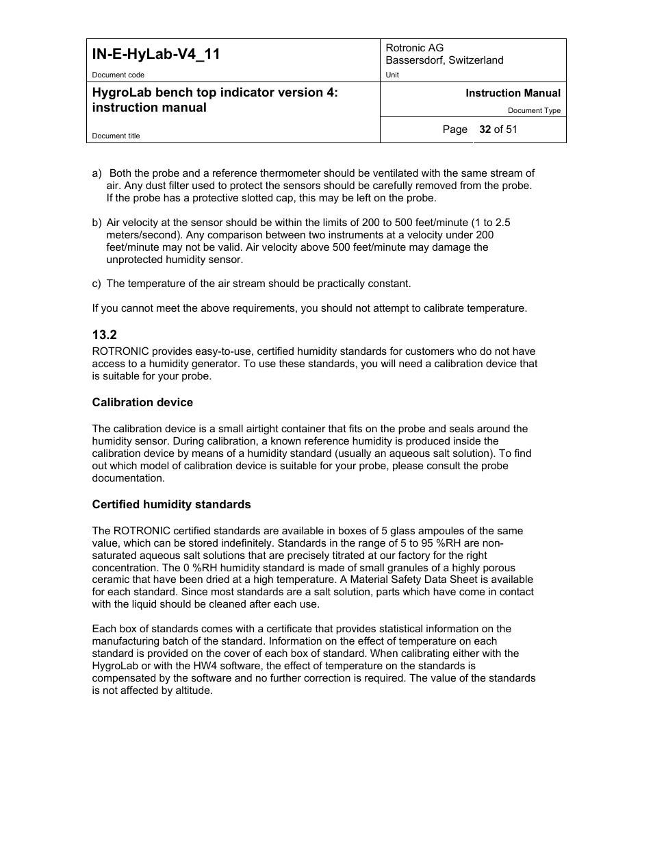 Humidity calibration, In-e-hylab-v4_11 | ROTRONIC HygroLab User Manual | Page 32 / 51