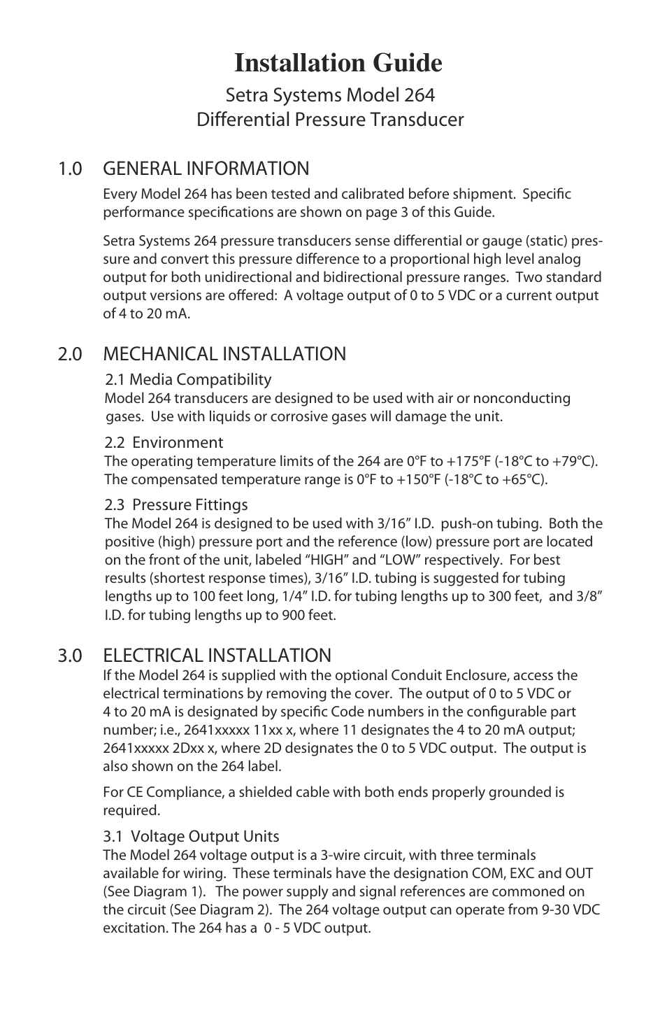 Setra System 264 User Manual | 4 pages