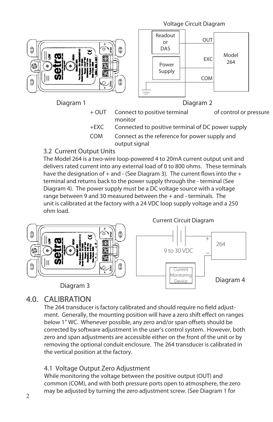 Calibration | Setra System 264 User Manual | Page 2 / 4