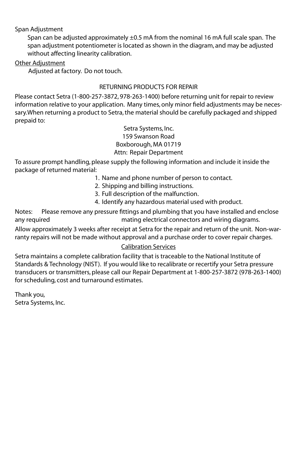Setra System Model C280E User Manual | Page 3 / 4