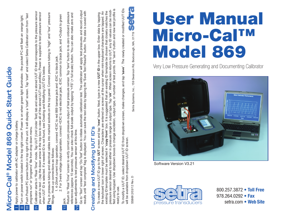 Setra System Model 869 User Manual | 28 pages