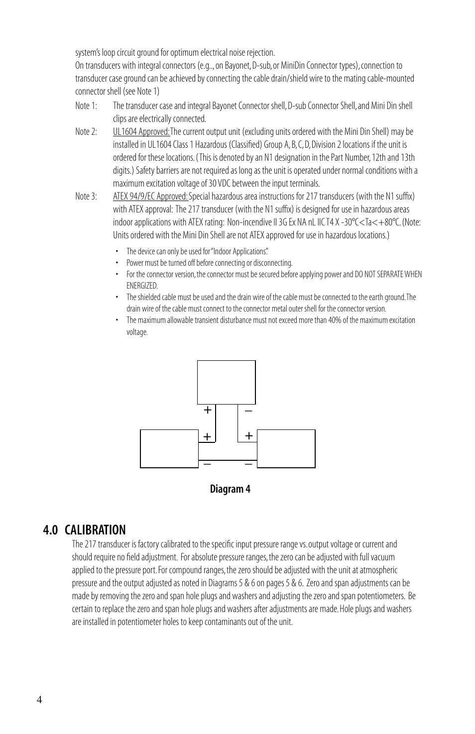 0 calibration | Setra System Model 217 User Manual | Page 4 / 8
