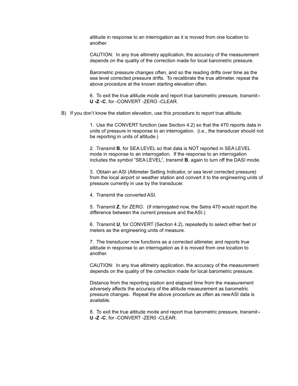 Relative altitude measurement | Setra System Model 470 User Manual | Page 28 / 35