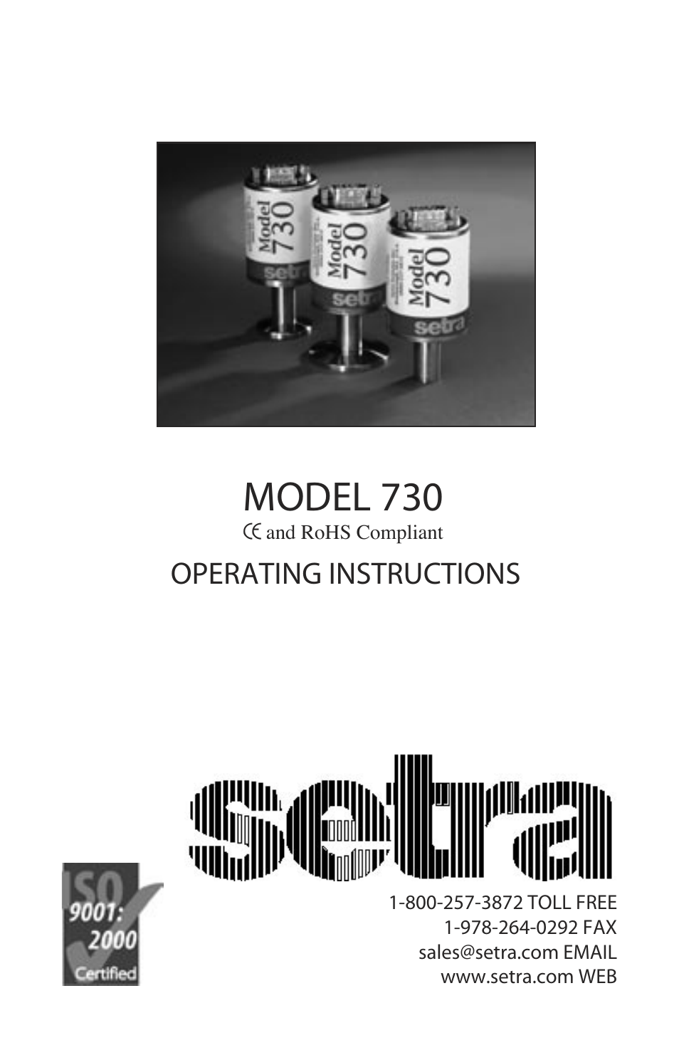 Setra System Model 730 User Manual | 16 pages