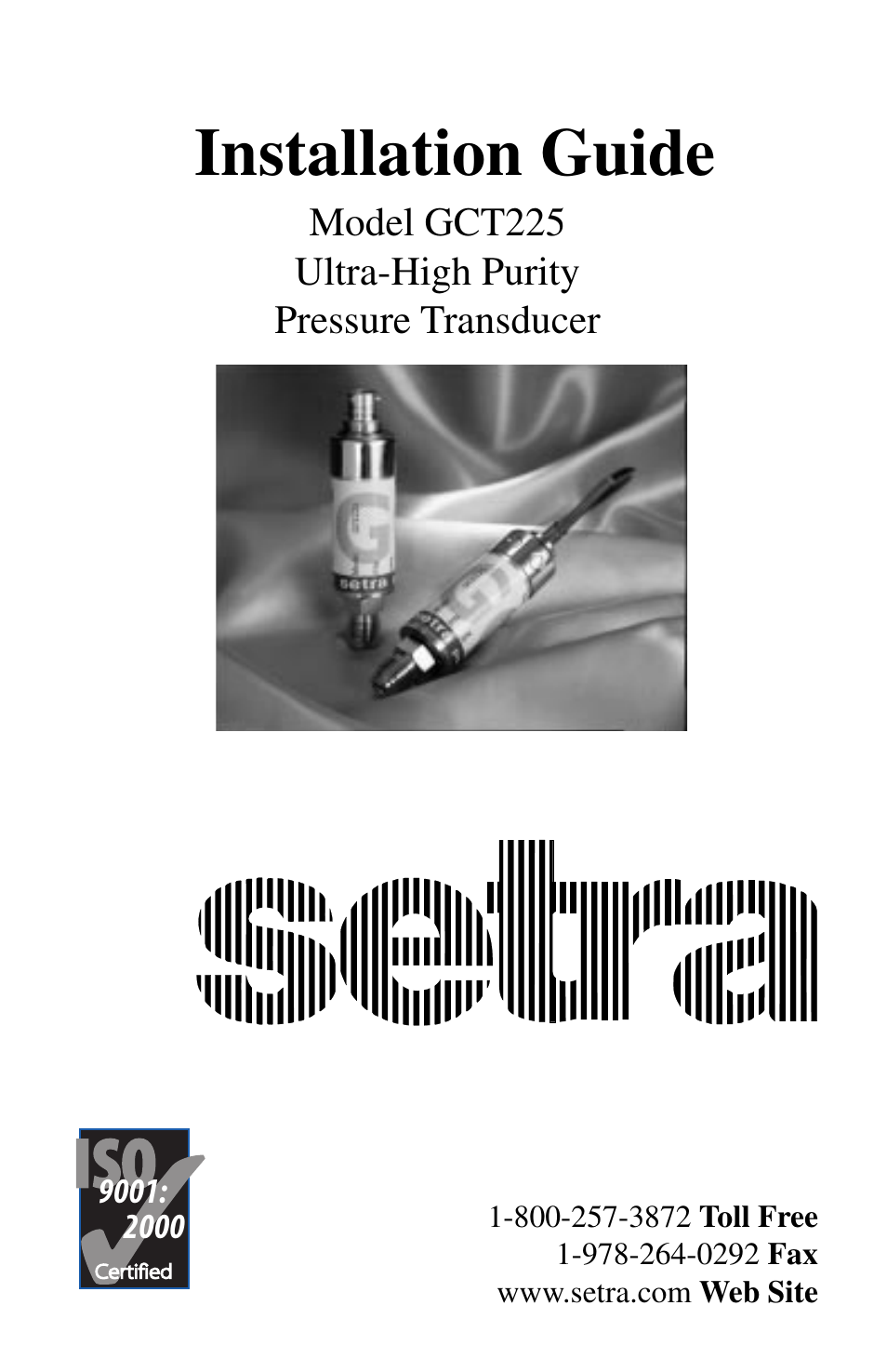 Setra System GCT-225 User Manual | 8 pages