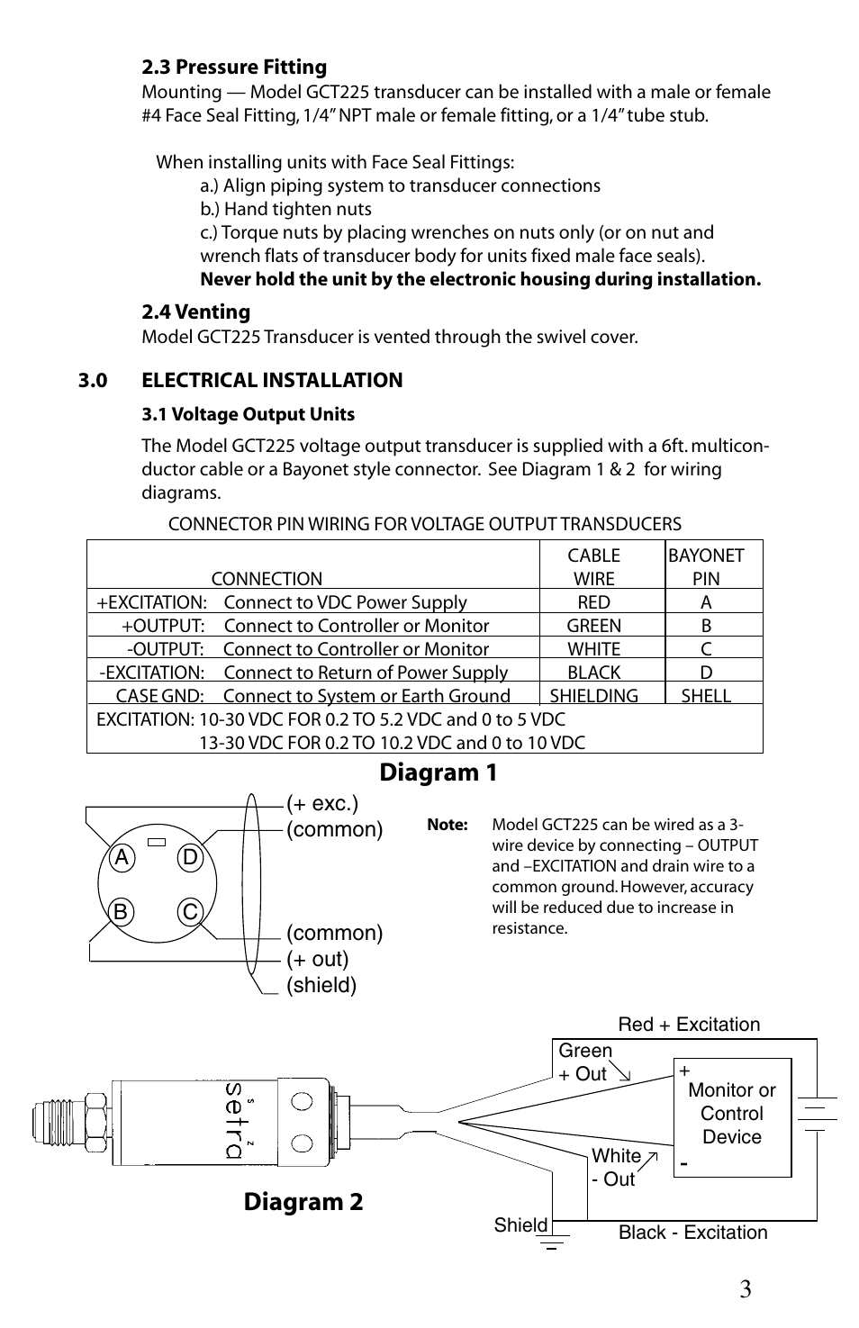 3diagram 1, Diagram 2 | Setra System GCT-225 User Manual | Page 3 / 8