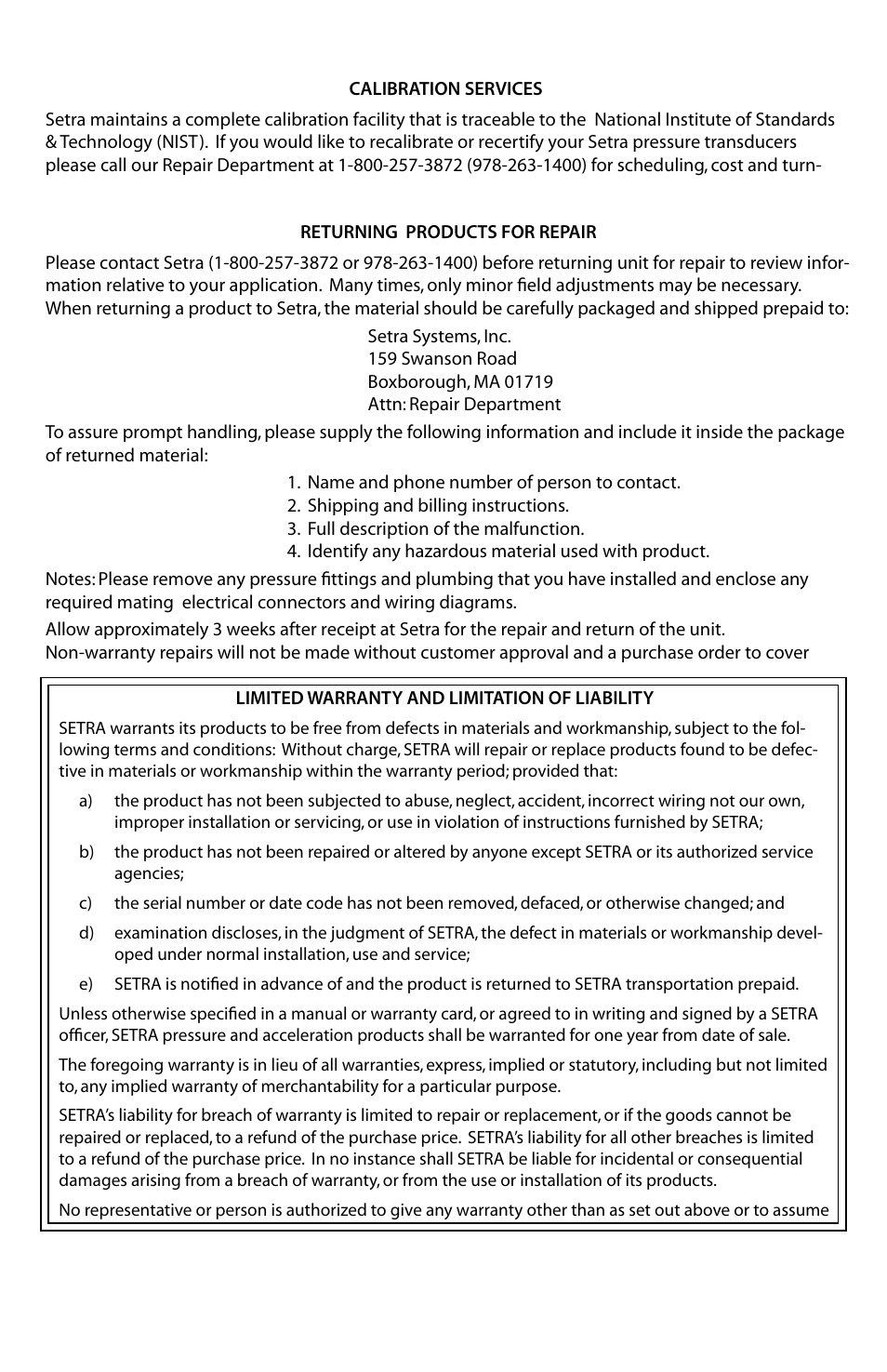 Setra System Model 205-2 User Manual | Page 3 / 4