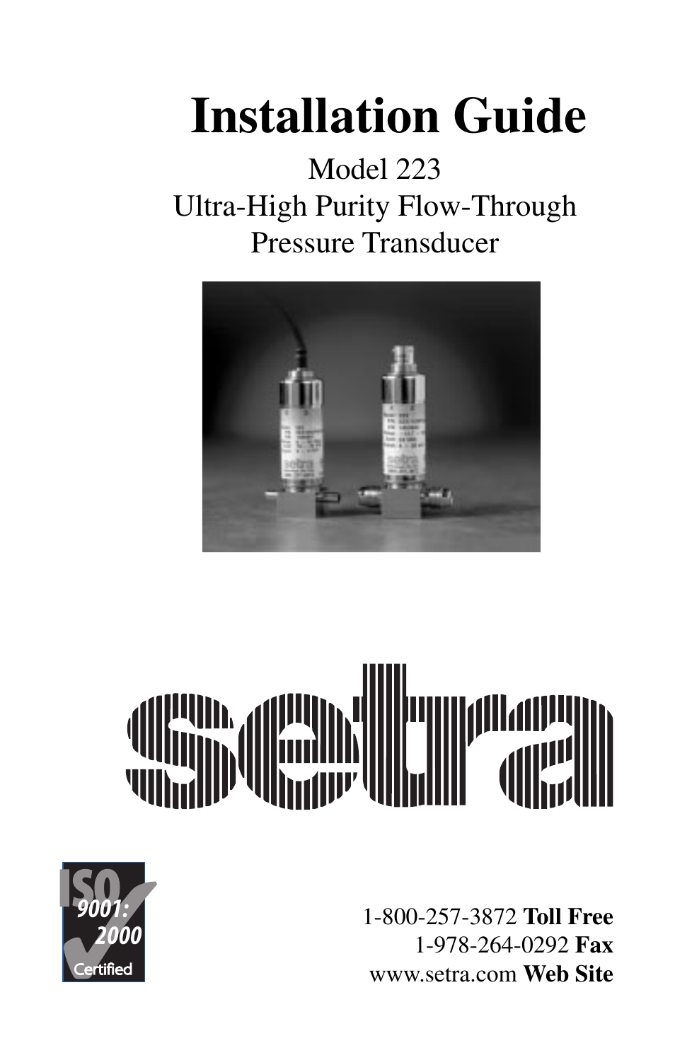 Setra System Model 223 User Manual | 8 pages