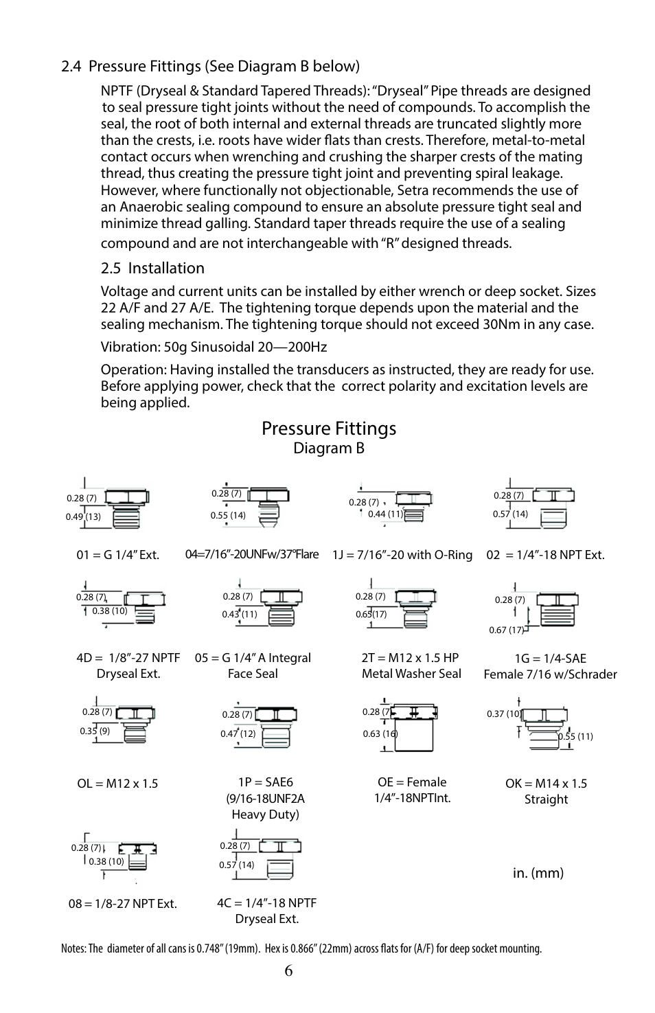 Pressure fittings, 5 installation | Setra System Model 3200 User Manual | Page 6 / 8