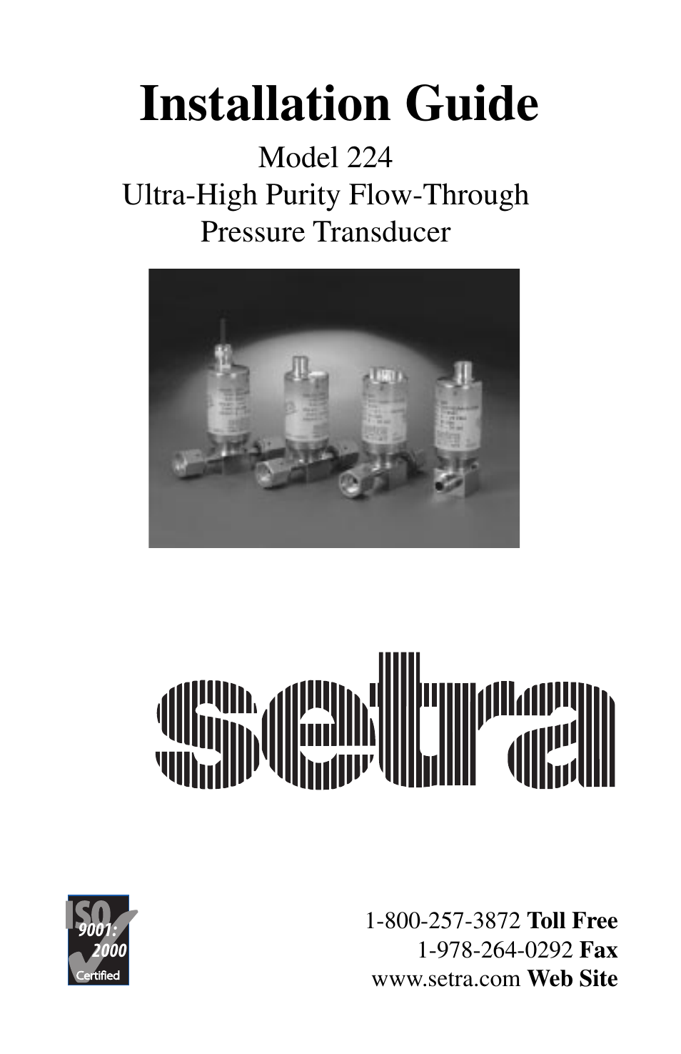 Setra System Model 224 User Manual | 8 pages