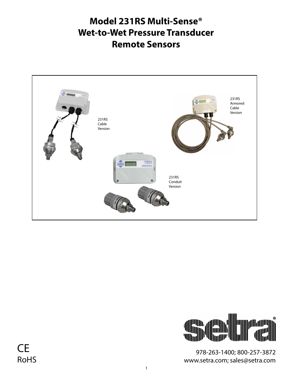 Setra System Model 231RS User Manual | 16 pages