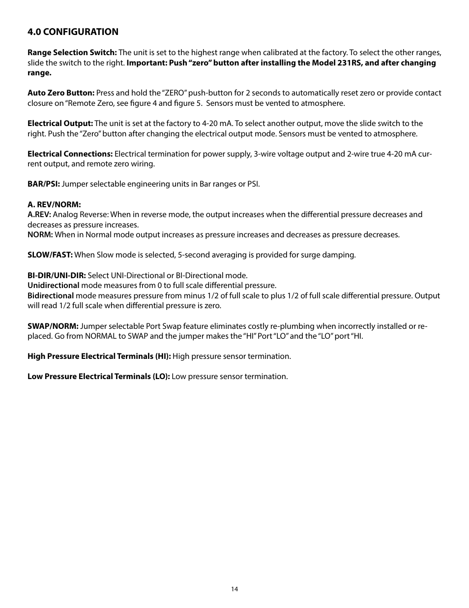Setra System Model 231RS User Manual | Page 14 / 16