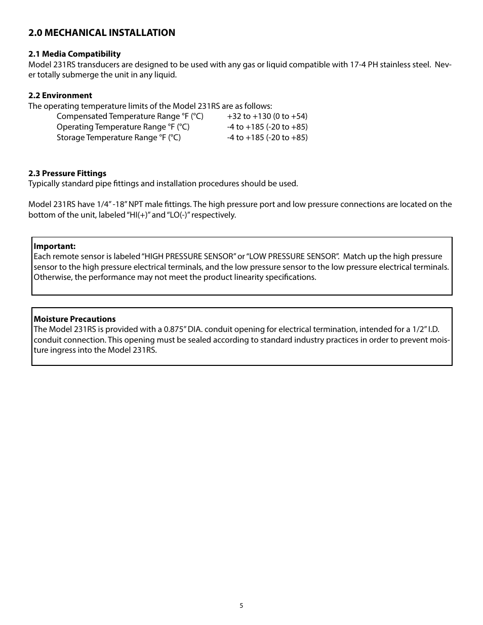 Setra System Model 231RS User Manual | Page 5 / 16